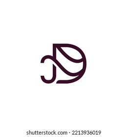 Initial D Line Monogram Logo Vector. Letter D Typography Icon. Initial K Luxury Alphabet. Modern, Elegant, Luxury Style For Company Brand Identity