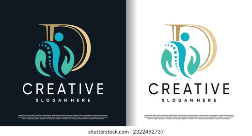 initial d logo design with creative and massage concept premium vector