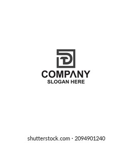 initial D logo design vector template