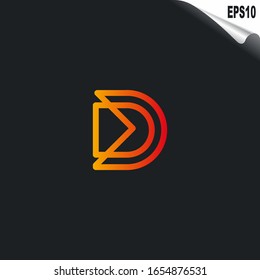 Initial D Logo monogram design template. Simple elegant shape style modern logo.