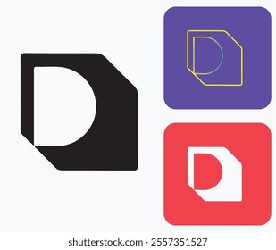 Initial D Logo, D Logo, D Monogram,  Letter D Logo, Creative Icon, Modern, Vector