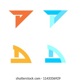 Initial D logo with multiple image options, letter D variation logo, logo ready for use