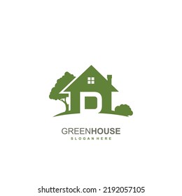 Logo inicial D con concepto inmobiliario