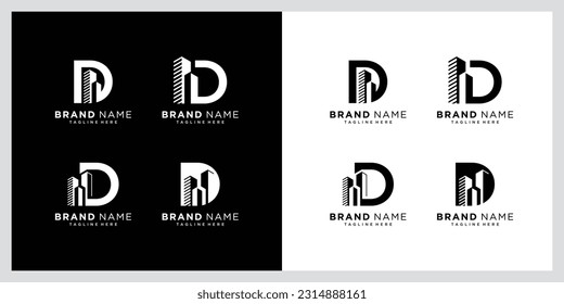 Initial D logo with real estate elements