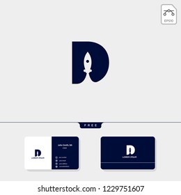initial D logo template for technology, dental, business corporate vector illustration, business card design template include