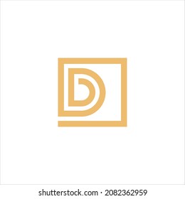 initial d logo vector template line