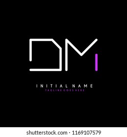 Initial D M minimalist modern logo identity vector