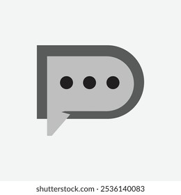 Initial D and message icon. Chat message logo concept. Modern logo design for consulting business and company