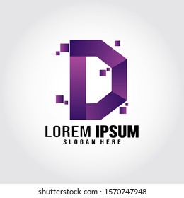 initial d modern logo. alphabet logo for labels