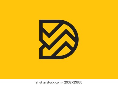 Initial D modern monogram and elegant logo design, Professional Letters Vector Icon Logo on background.