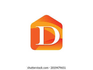 Alfabeto monograma D inicial con el concepto de logotipo del hogar. Logo vectorial moderno para negocios ecológicos e identidad empresarial