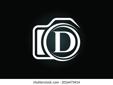 Initial D Monogram Letter Alphabet With A Camera Icon. Photography Logo Vector Illustration. Modern Logo Design For Photography Business, And Company Identity.