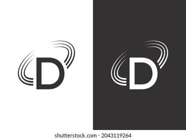 Initial D monogram letter  with swoosh And Abstract logo sign symbol design. Modern vector logo for business and company identity. stock illustration