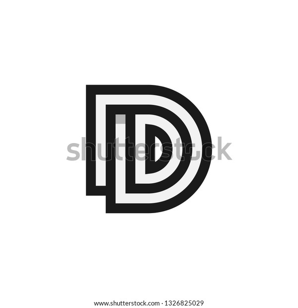 Initial D Monogram Logo Design Stock Vector (Royalty Free) 1326825029