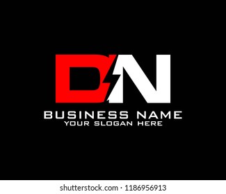 Initial D N logo concept with electric template vector
