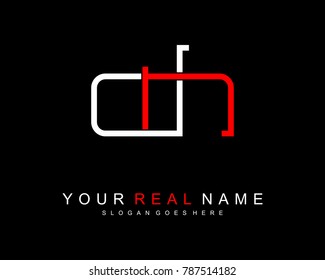 Initial D & N minimalist logo template vector