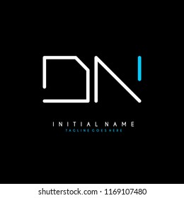 Initial D N minimalist modern logo identity vector