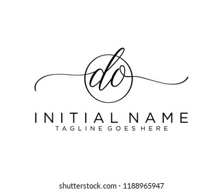 Initial D O handwriting logo vector. Hand lettering for designs