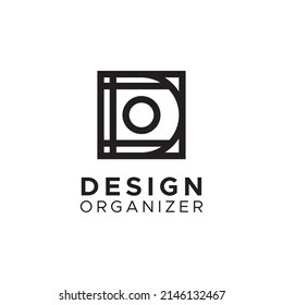 Initial D O logo design ising circle and square