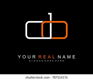 Initial D & O minimalist logo template vector