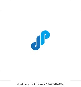 initial D P letter logo knot design