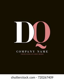 Initial D & Q simple design logo template vector