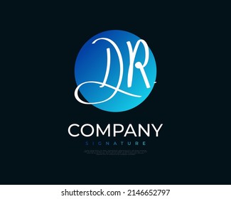 Initial D and R Logo Design with Elegant and Minimalist Gold Handwriting Style. DR Signature Logo or Symbol for Wedding, Fashion, Jewelry, Boutique, and Business Identity