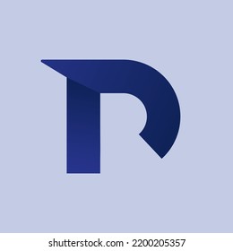 Logo inicial D y R con color púrpura y espacio negativo 