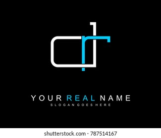 Initial D & R minimalist logo template vector