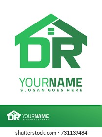 Initial D & R real estate logo template vector
