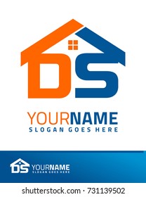 Initial D & S real estate logo template vector
