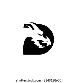 Initial D Silhouette Dragon Logo Design Stock Vector (Royalty Free ...