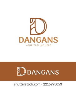 Initial D Simple Line Cultural Logo Design. Initial D Traditional Monogram Logo Identity for Branding, Business, Real Estate, Fasion and Luxury Brand