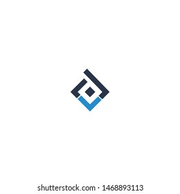 Initial D & V minimalist logo template vector