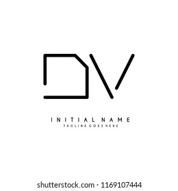 Initial D V minimalist modern logo identity vector