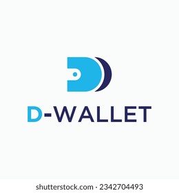 Initial D with wallet logo design vector silhouette illustration