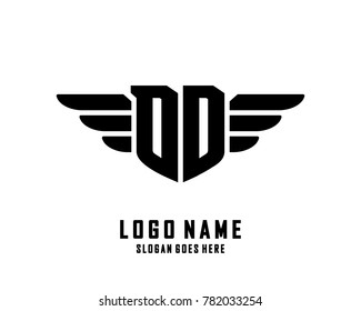 Initial D & D wing logo template vector
