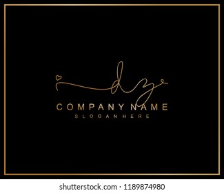 Initial D Z handwriting logo template vector