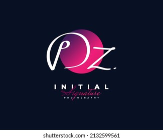 Initial D and Z Logo Design with Elegant and Minimalist Handwriting Style. DZ Signature Logo or Symbol for Business Identity