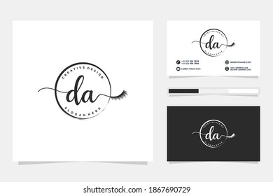 Initial DA Feminine logo collections and business card template.
