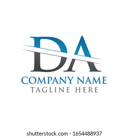 Initial DA Letter Logo Design Vector With Blue and Grey Color. DA Logo Design