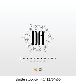 Initial DA letter luxury beauty flourishes ornament monogram logo - Vector