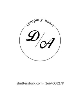 Initial DA logo branding luxury design template 