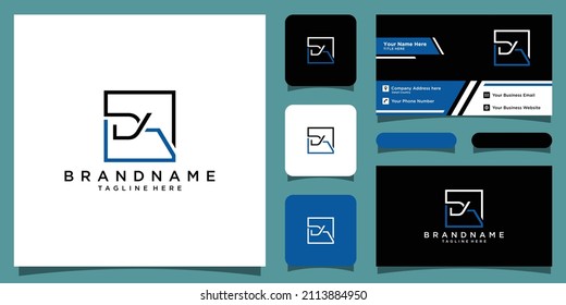 Initial DA logo, Monogram design, Letters D and A with business card design