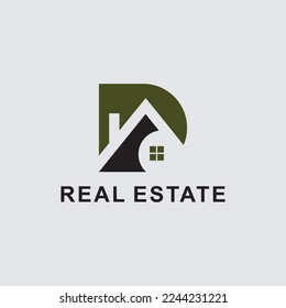 Initial DA logo with real estate elements