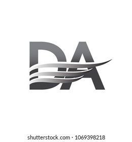 Initial DA wing logo, grey color vector logotype, logo for company name business and company identity.