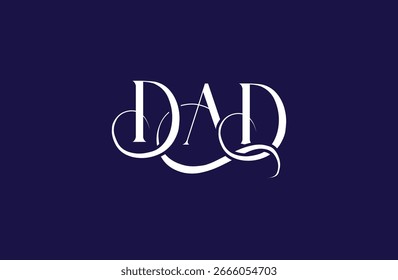 Initial DAD letter logo design. Elegant Monogram Logo Design with Decorative Elements and Typography