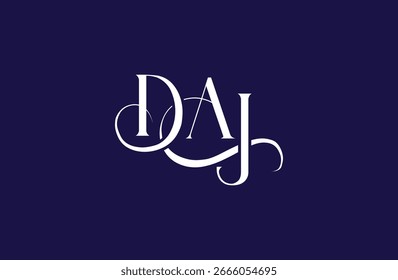 Initial DAJ letter logo design. Elegant Monogram Logo Design with Decorative Elements and Typography