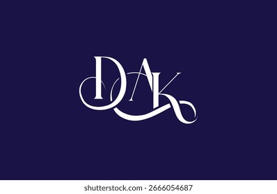 Initial DAK letter logo design. Elegant Monogram Logo Design with Decorative Elements and Typography