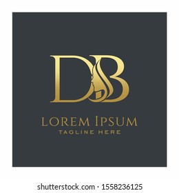 Initial DB Beauty Face Letter Logo Design Vector